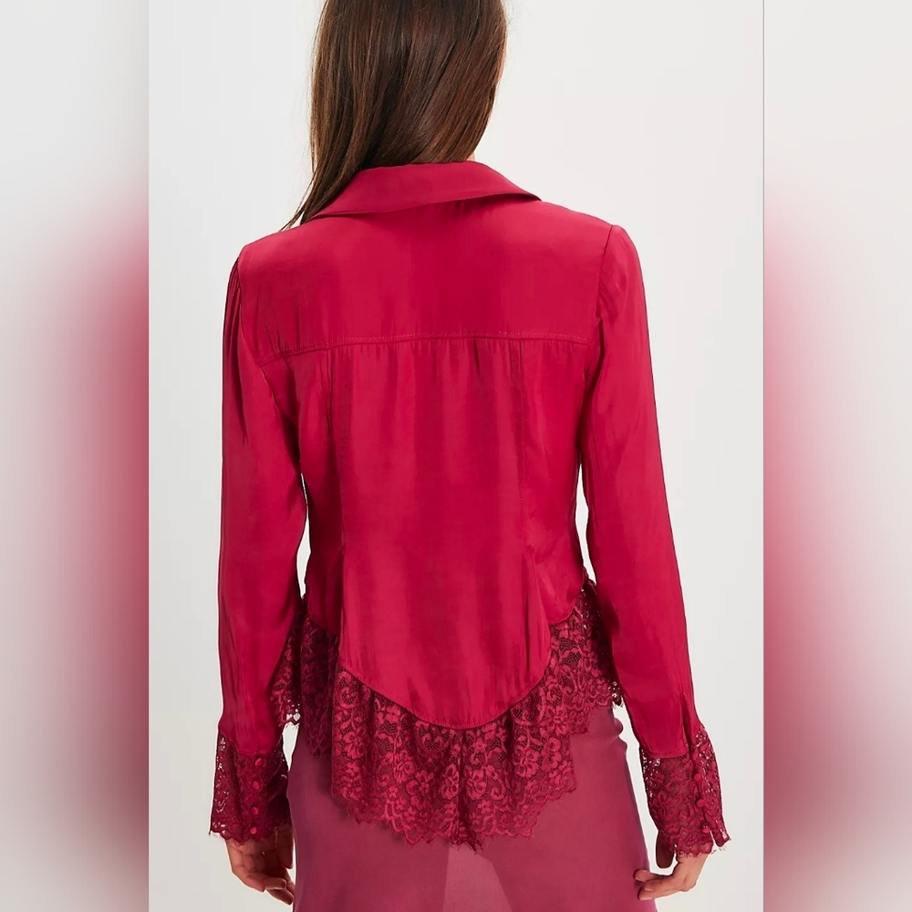 Free People Ester Silky Lace Top - Picture 3 of 4